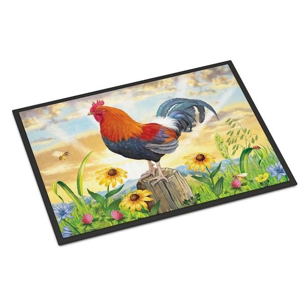 Jensendistributionservices 18 x 27 in. Rooster At Dawn Indoor or Outdoor Mat MI2553244 - main